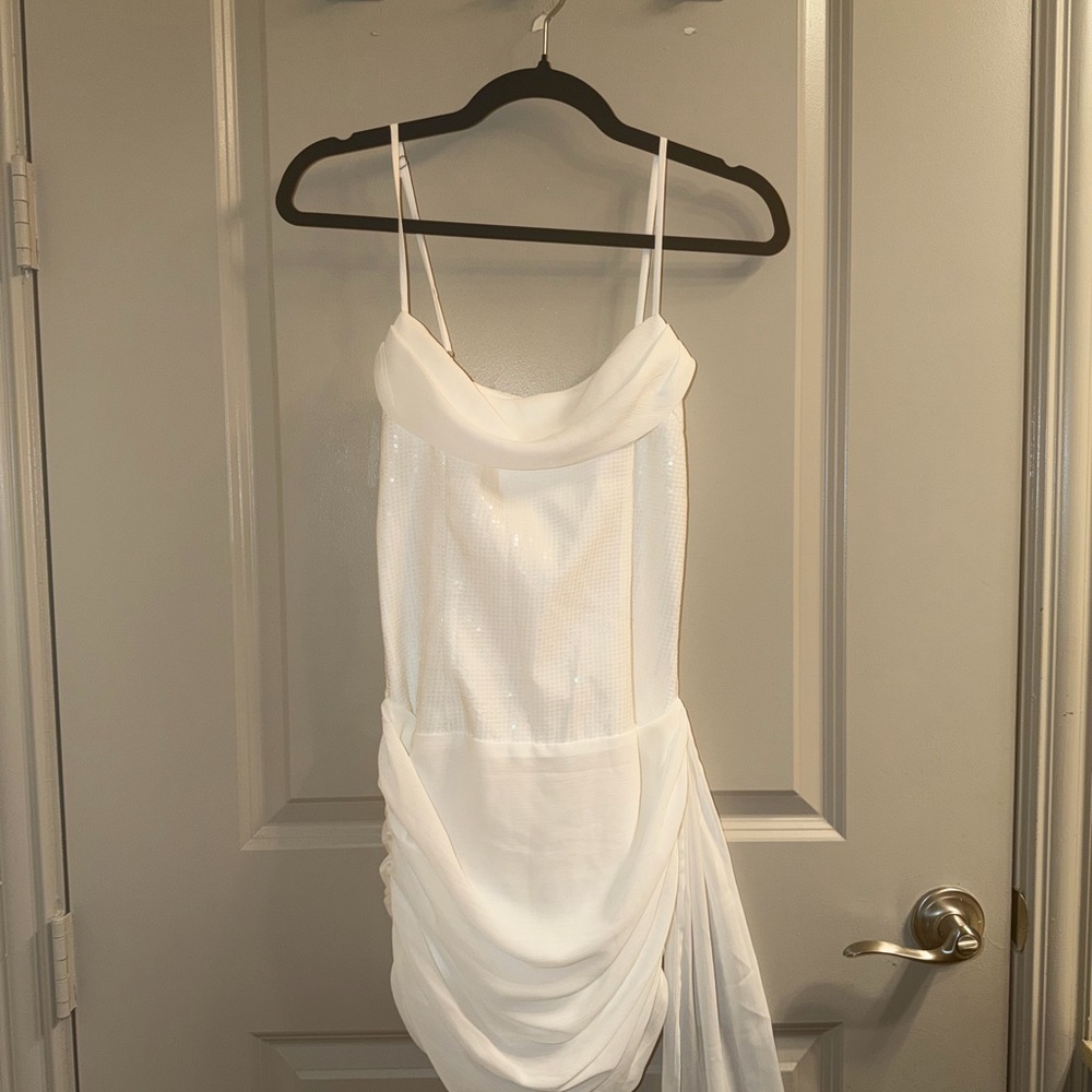 Seanna Ruched Sequin Mini Dress - Brand New